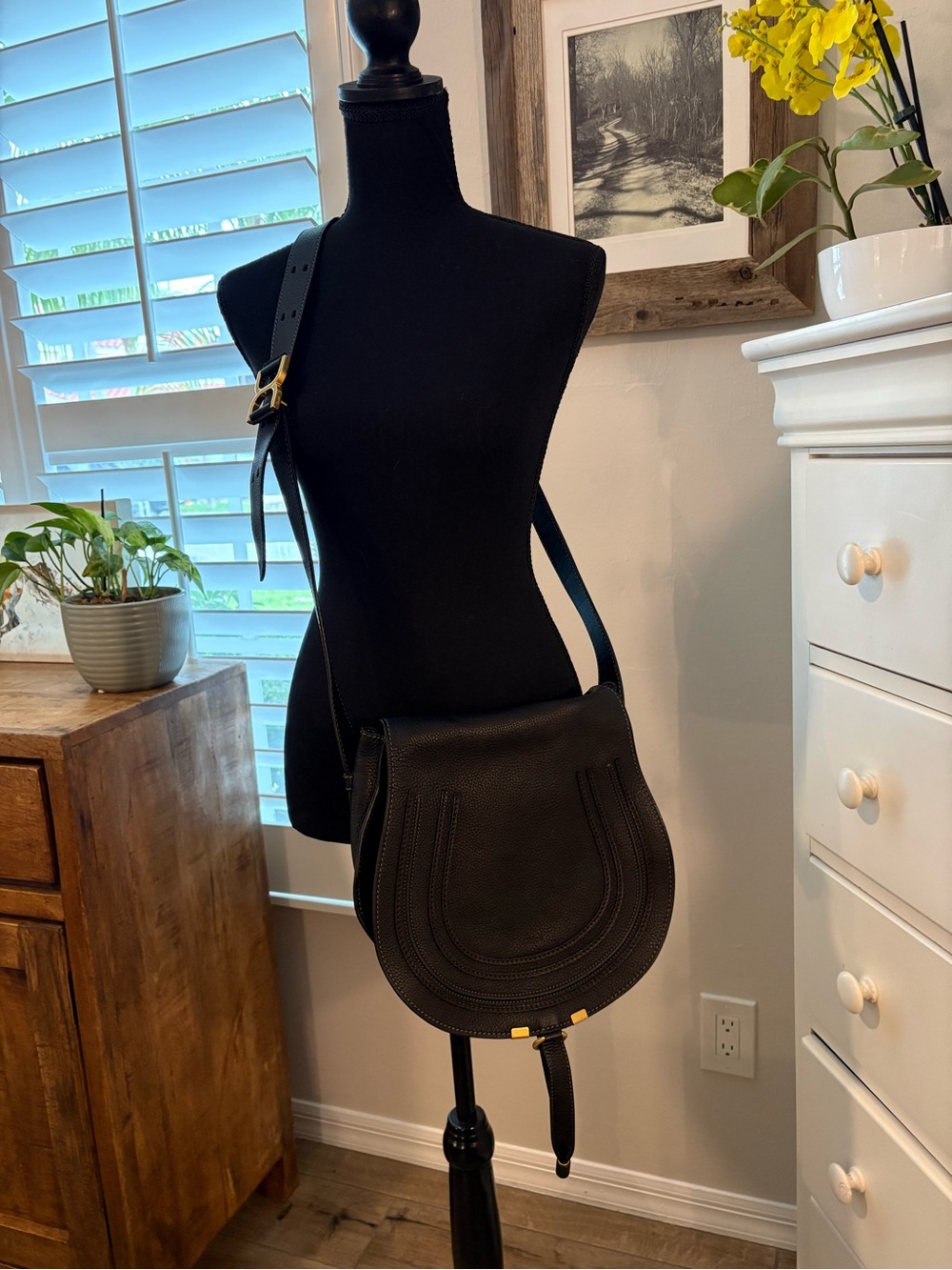 CHLOE MARCIE SADDLE BAG GRAINED LEATHER